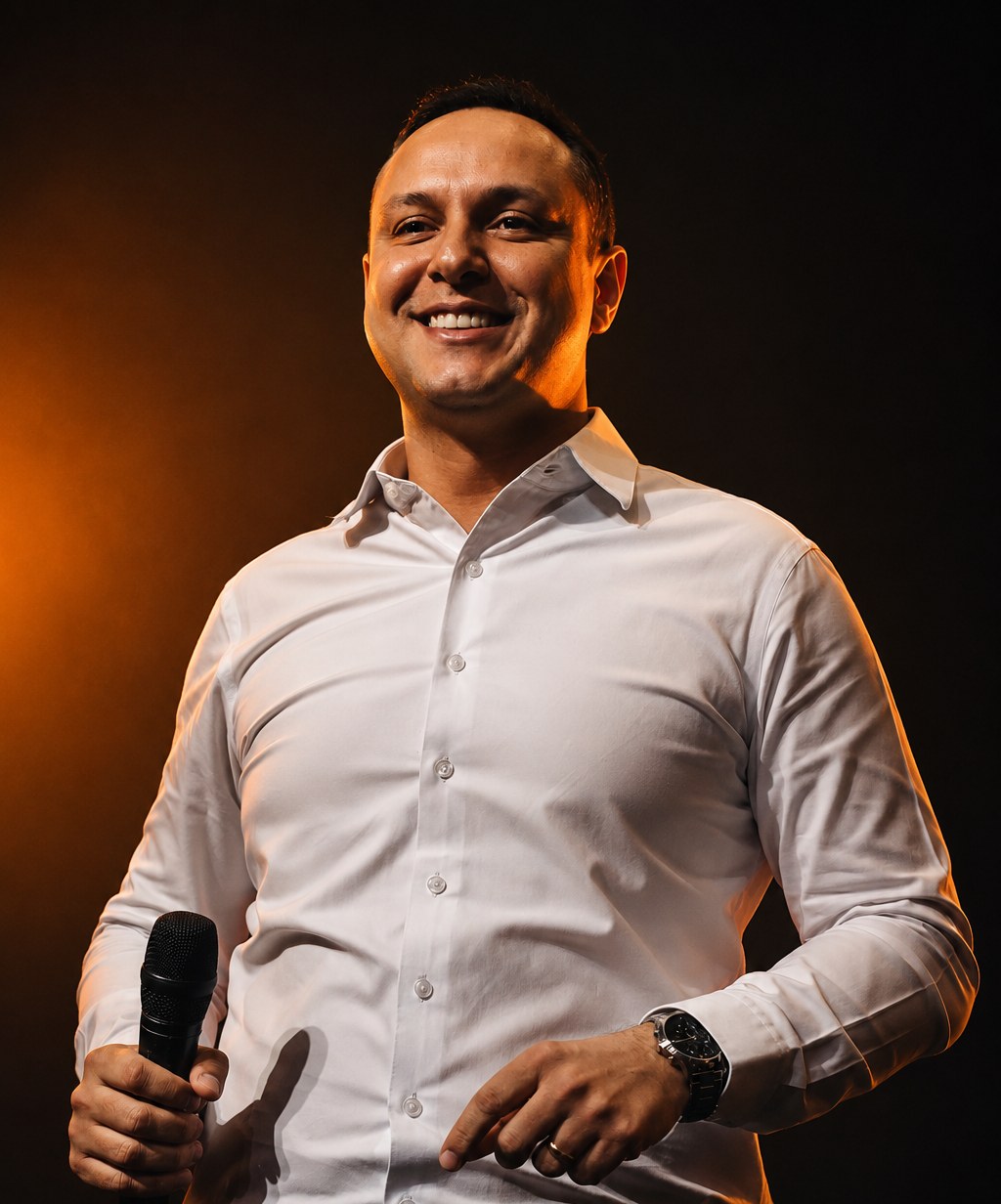 Foto de Rogério Menossi, facilitador do evento